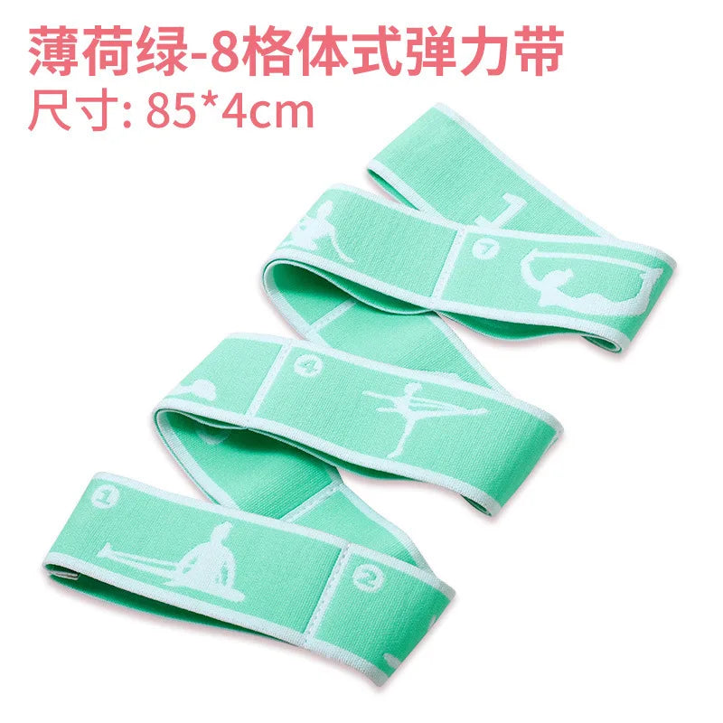 Yoga Stretching Belt Dance Stretching Band Loop Yoga Pilates Fitness Tension Belt  Digital Stretch Elastic Band Resistance Band