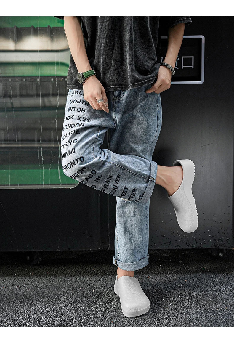 Men Chef Shoe Slippers Couples Garden Clogs Women Water Proof Cozy Sandals For Pet Workers Outdoor Fishing Shoes Doctor Shoes