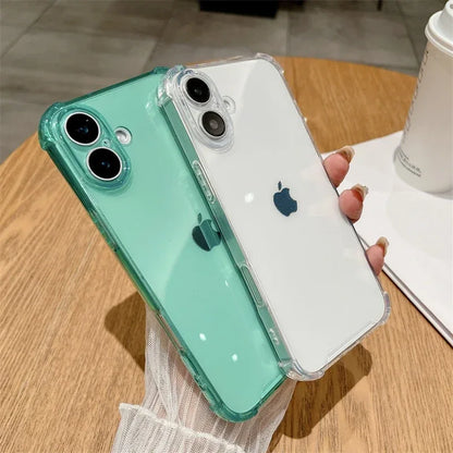 Luxury Jelly Clear Silicone Soft Case For iPhone 11 12 13 14 15 16 Pro Max 16 Plus Shockproof Protection Transparent Back Cover
