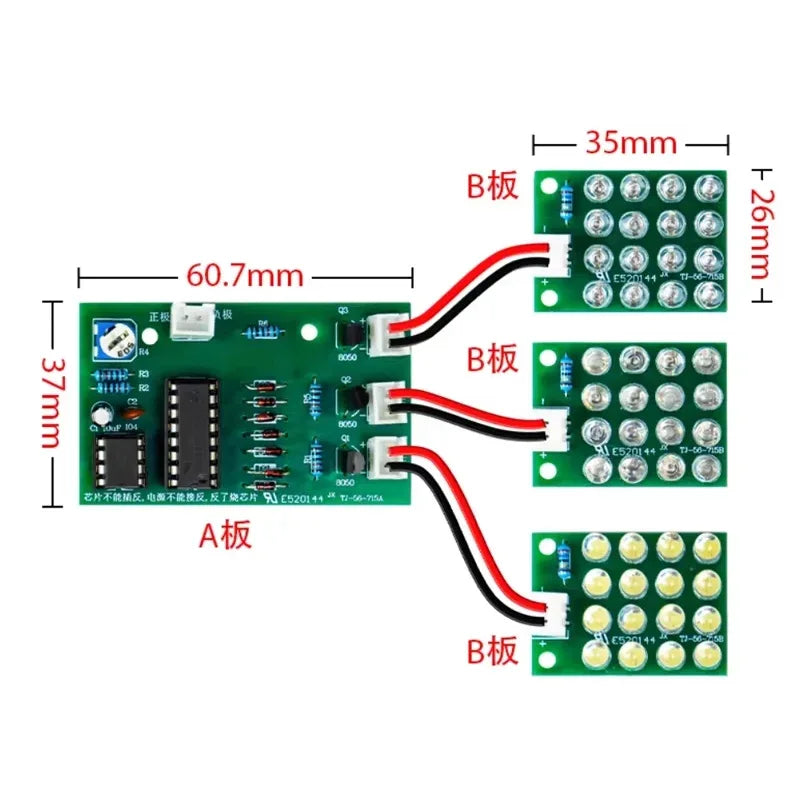 DIY Electronic Welding Practice Kit NE555 Red, White And Blue Flash LED Alarm Light Strobe Module Production Design Kit