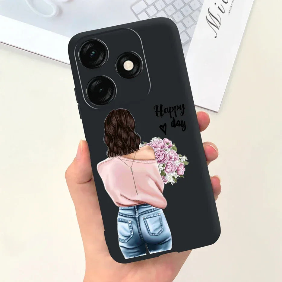 For Tecno Spark 20 Case Spark 20C BG7n Prety Girls Butterfly Painted Phone Case For Tecno Spark 20 Pro Spark20 C Soft TPU Fundas