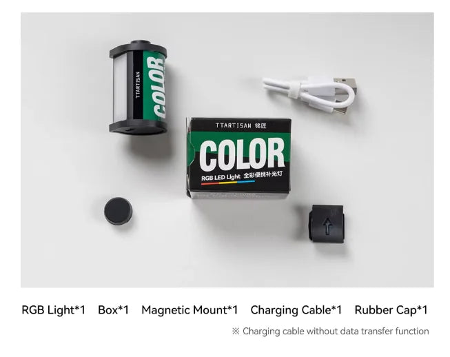TTARTISAN RGB BI Fill Light Video Light Magnetic Mount Reteo Film Style Mini LED Light 0.5W 3000/4500/6000K CRI 95+ 300mAh TT