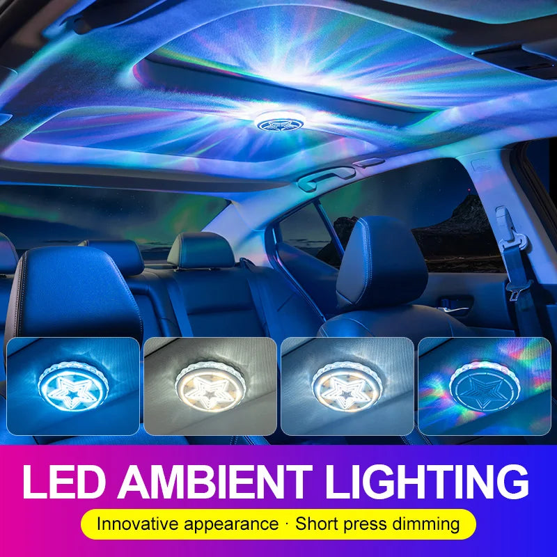 Car reading lights, LED interior sound controlled ambient lights, car trunk lighting, wireless wiring free decorative lights