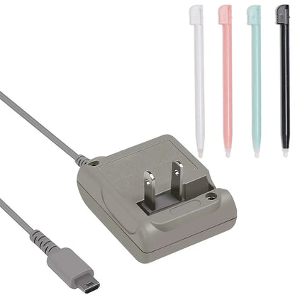 DS Lite Charger Kit, AC Power Adapter Charger and Stylus Pen for Nintendo DS Lite Systems Wall Travel Charging Cable 5.2V 450mA