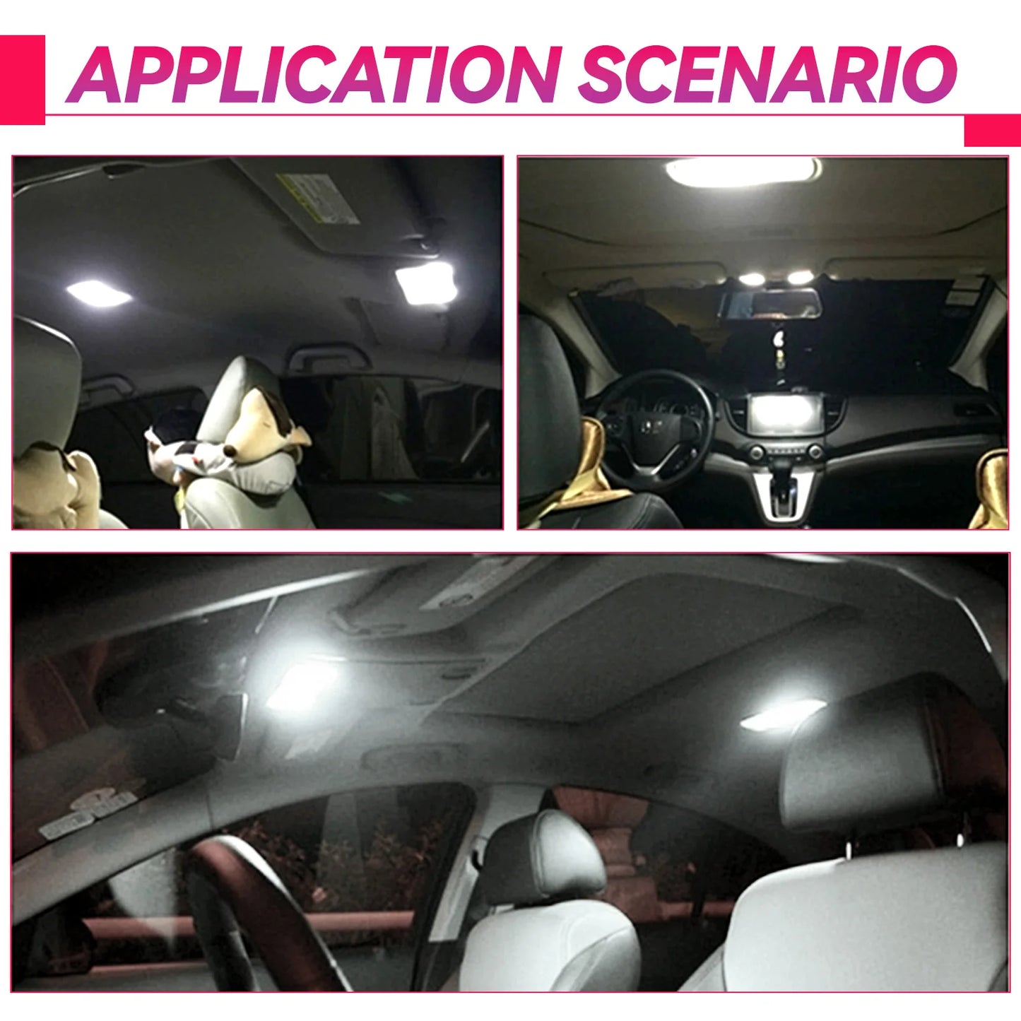 Dome Light Interior 24 LED Ultra Bright 12 Volt LED White Lights For Ford Focus MK 2 Ambient Lamp Night Reading Atmosphere Light