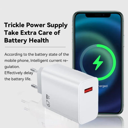 EU US UK Plug 67W 6A USB Fast Charger For Xiaomi 10T 11 12 Lite 13T Redmi Note 10 11T 12 13 POCO X4 X5 F5 Type C Charging Cable