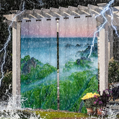 Patio Curtains Outdoor Waterproof Thermal Insulated Blackout Curtain For Garden Door Pool Hut Pavilion Gazebo Pergola Drapes
