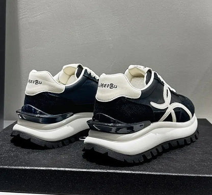 Women Sneakers Genuine Leather Platforms Ladies Casual Sports Shoes Comfy Students Sneakers Summer Popular Size 34-40