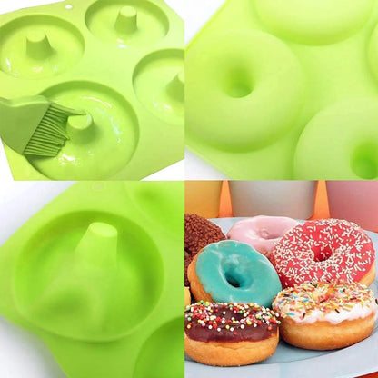 6 Holes Silicone Donut Mold Baking Pan Non-Stick Baking Pastry Chocolate Cake Dessert DIY Decoration Tools Bagels Muffins Donuts
