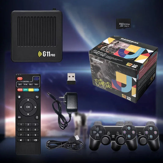 G11 Pro HD Video Game Console Built in 10000+ Retro Games Plug and Play Ultra Low Latency with 2.4G Wireless Dual Controllers by PDG ibma