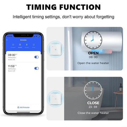 40A Tuya Smart Wifi Water Heater Boiler Touch Switch EU for Lighting Water Heater Air Conditioner Works with Google Home Alexa