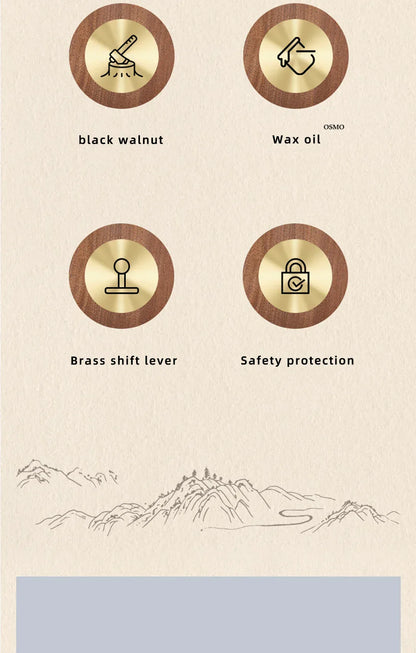 Black walnut retro European retro wall lamp switch socket, solid wood brass toggle switch board 1-4Gang 2Way antique home switch