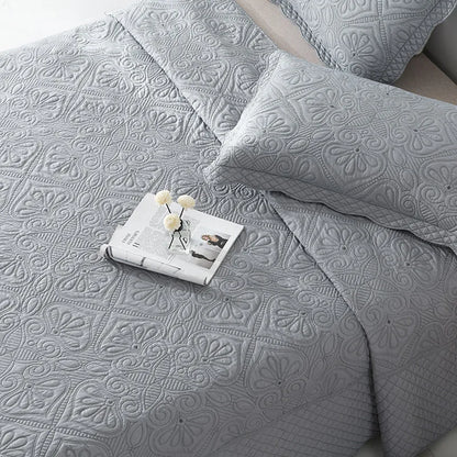 Double-sided Embroidered Cotton Quilted Bedspread, Padded Summer Blanket, Throw Coverlet, Home Coverlet, Bed Cover, Colcha