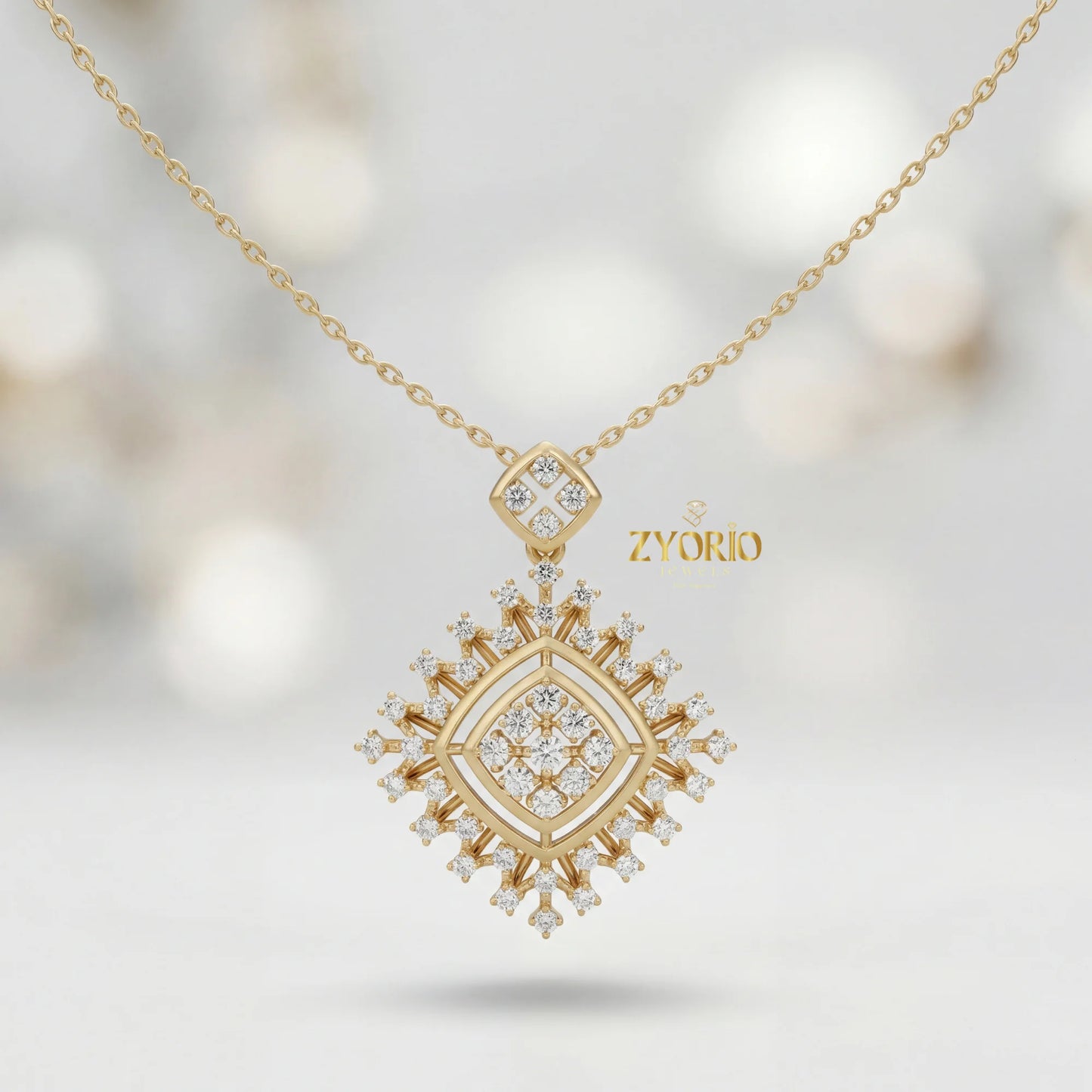 Lab Grown Diamond Engagement Wedding Pendant Necklace Women 925 Silver 14K 18K Gold Elegant Jewelry Custom OEM ODM