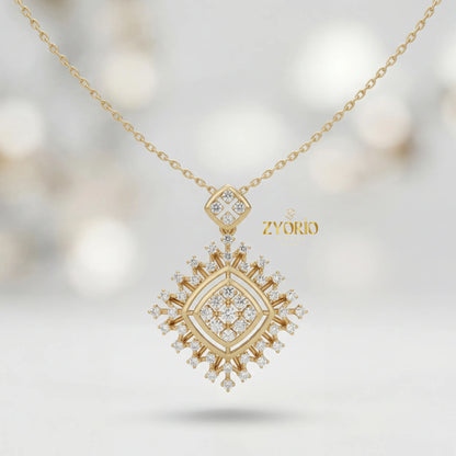 Lab Grown Diamond Engagement Wedding Pendant Necklace Women 925 Silver 14K 18K Gold Elegant Jewelry Custom OEM ODM