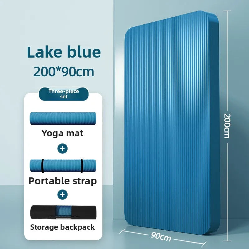 Men's Yoga Mat 20mm Thiened Lengthened And Widened Non-Slip Fitn Exercise Equipment Pure Color Nbr Material Yoga Pad