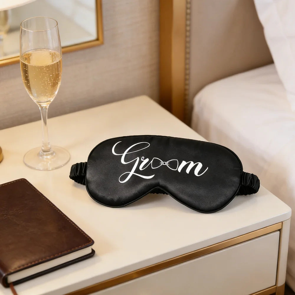 Bride/Groom Sleep Eye Mask Wedding Souvenir Bachelorette Party Accessories Honeymoon Travel Essentials for Couples Bridal Shower