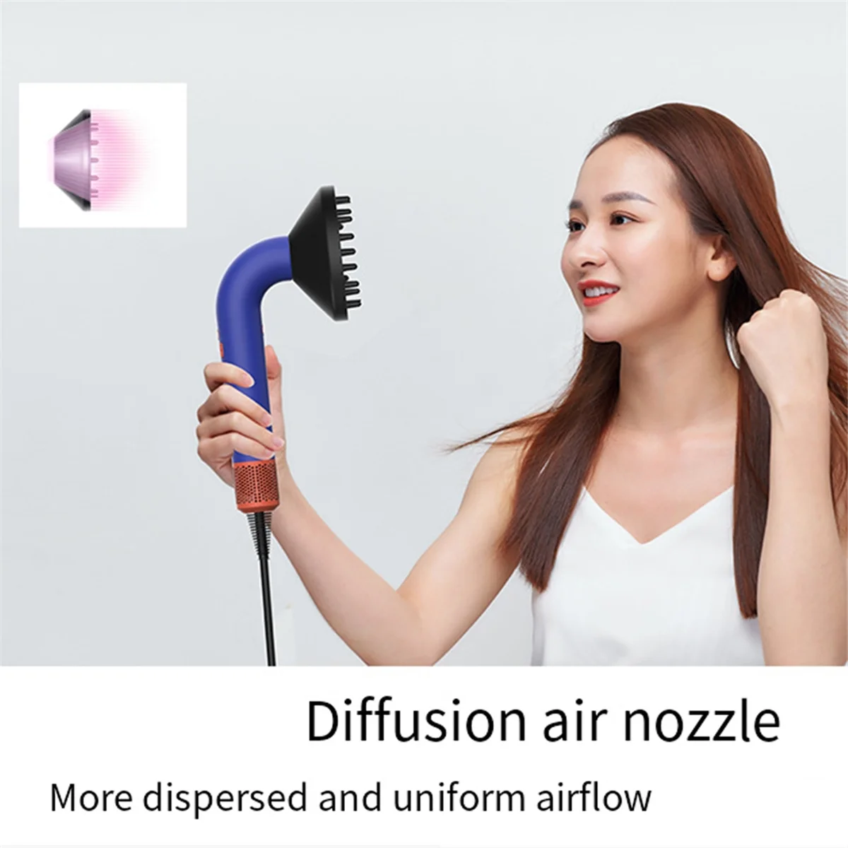 New 1 Set for Supersonic R HD18 Hair Dryer Nozzle Soft Diffusion Airflow AntiWind Nozzle Accessories Quick Drying