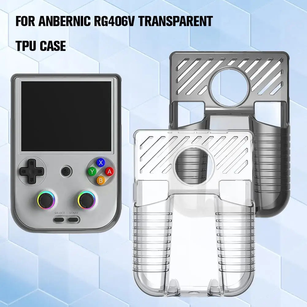 Game console protective case for anbernic RG406V transparent TPU soft Waterproof Anti Fall Protect Shell Game Console Accessory