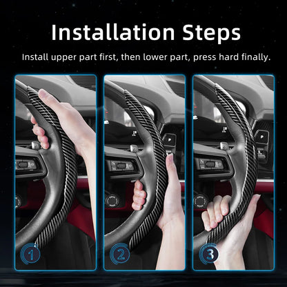Suitable for Seat Carbon Fiber Texture Steering Wheel Cover with Segmented Quick-Release Design, Durable, for Models Such as Ibiza, Arona, Leon, Leon Sportstourer, Ateca, Etc., in Black, Blue, Red, Silver, and White by PDG ibma