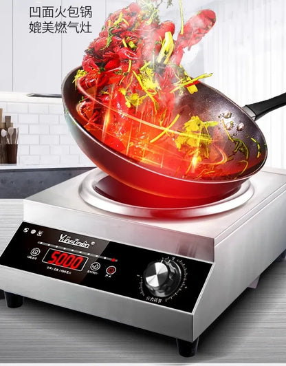 Commercial induction cooker household concave high-power 5000 cooking electric wok stainless steel electromagnetic stove