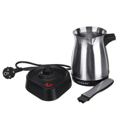 220V 500ml Electric Coffee Pot Portable Espresso Machine, Stainless SteelSeparated Italian Mocha Pot, Greek Turkish Coffee Maker