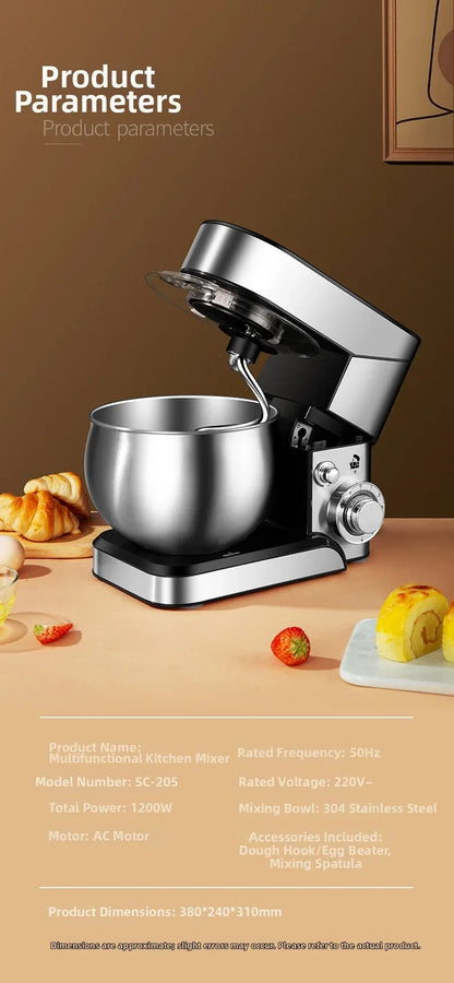 Stand Mixer – Home Kitchen Machine with Dough Hook, Beater & Whisk, 1200W Powerful Motor for Baking/Cooking, Tilt-Head Design