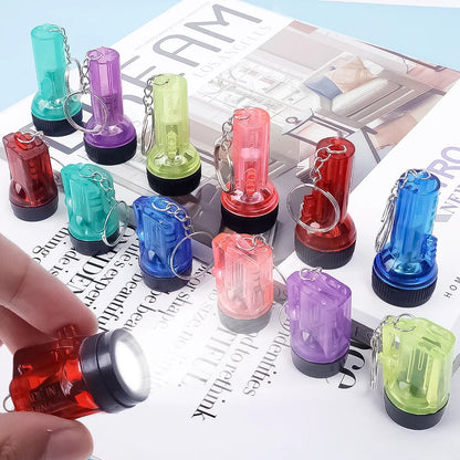Mini LED Flashlight Portable Keychain Ultra-Bright Long-Range Torch Light Battery Outdoor Hiking Emergency Pocket Lamp Key Rings