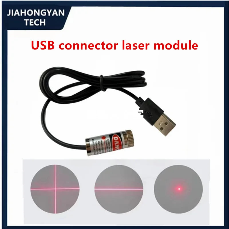 USB Line 650nm Dot Line Cross 12mm 5mw Adjustable focus red Diode Industrial Laser Module Positioning Copper Head