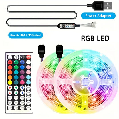 RGB LED Strip Light APP Bluetooth Control IR for Bedroom Living Room TV Backlight Remote Lamp Neon Lighting Home Kit Appliance