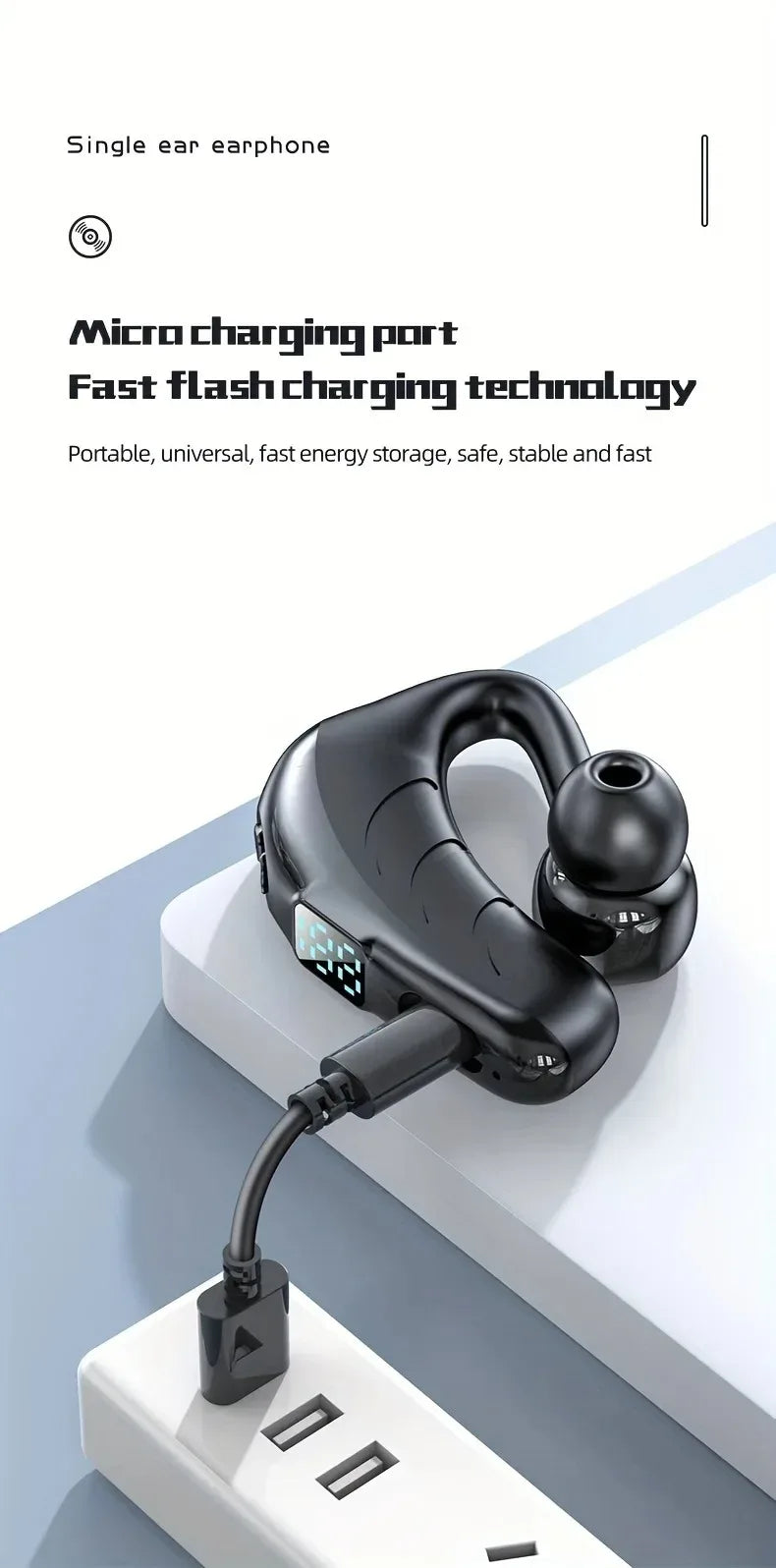 Wireless P13 Pro LED Digital Display Business Earphone Long Standby Sport Wireless 5.2 Headphone HiFi Subwoofer For Phones