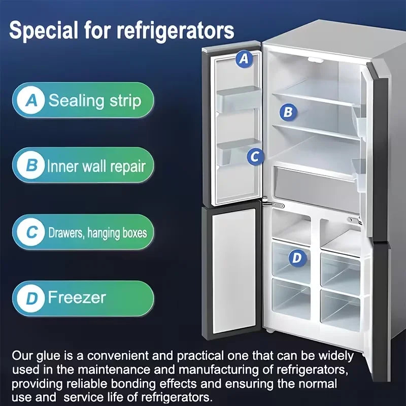 25ML Low Temp Cold Resistant Refrigerator Repair Glue Waterproof Strong Adhesive Quick Dry Fridge Drawer Door Seal Plastic Glass