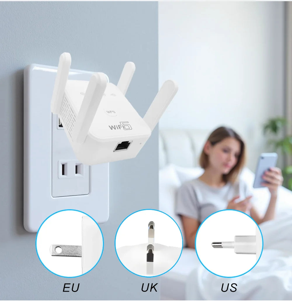 WIFI6 1500Mbps 5Ghz Wireless WiFi Repeater Booster 2.4G/5GHz Wi-Fi Signal Amplifier Extender Router Network Wlan WiFi Repetidor