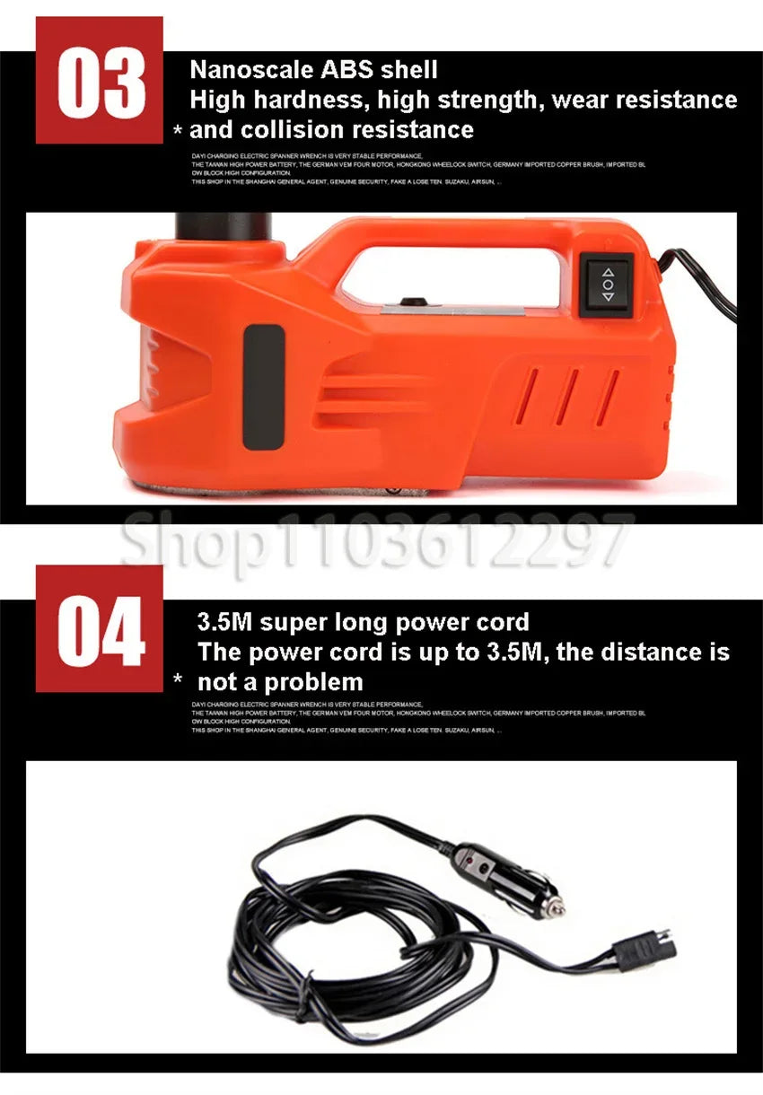 12V 3T/5T 155-450MM 135-360MM Hydraulic Car Floor Jack 150W Rated Power 13A Max.Current Electric Hydraulic Lifting Tools