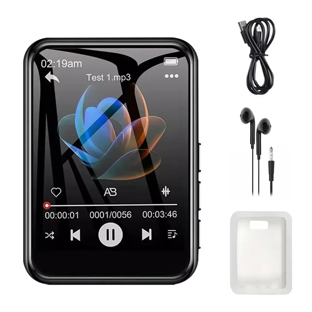 8-128GB MP3 Music Player Full Screen Touch MP4 Bluetooth Built-in Speaker Portable HiFi Music Player Video Playback recording
