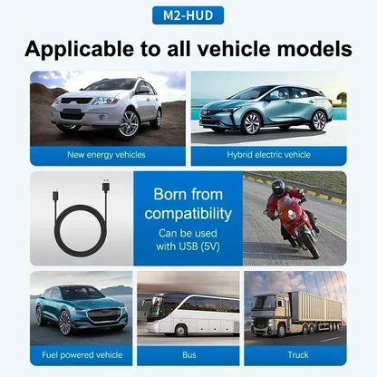 XIAOMI New HUD Head Up Display Digital New In-vehicle Speedometer Speed Mete GPS Compass Multifunctional Car Windshield Project