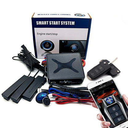 Universal Car alarm with remote starter Autostart system Start stop button system Car accessories Alarm automotive Smart lock