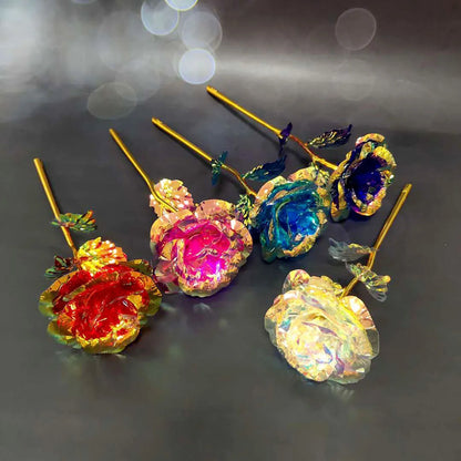 5-50PCS Simulation Artificial Rose Flower Diy Foil Plated Rose Lasts Forever Love Wedding Decor Roses Valentine's Day Gift