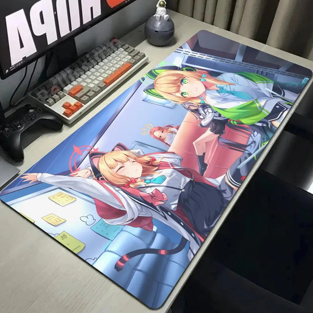 Game Blue Archive Mousepad Mouse Mat Desk Mat With Pad gaming accessories Prime Gaming XXL 1200x600x5mm Keyboard Pad