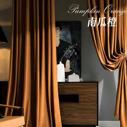 Home Art High-end Curtains for Living Room Luxury Bedroom Blackout Curtain Solid Color Japan Style Fishbone Pattern Room Drapes
