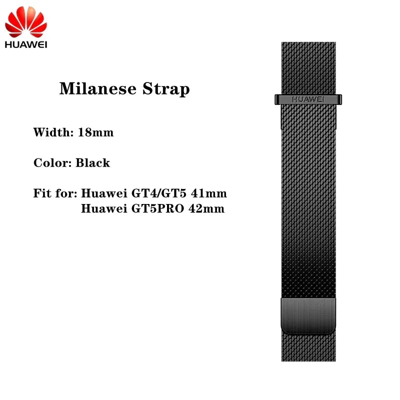Original 18mm Watch Strap for Huawei GT6 GT5 41mm Leather Strap GT4 41mm FKM Sport Band for GT5pro 42mm Women Calf Leather Band