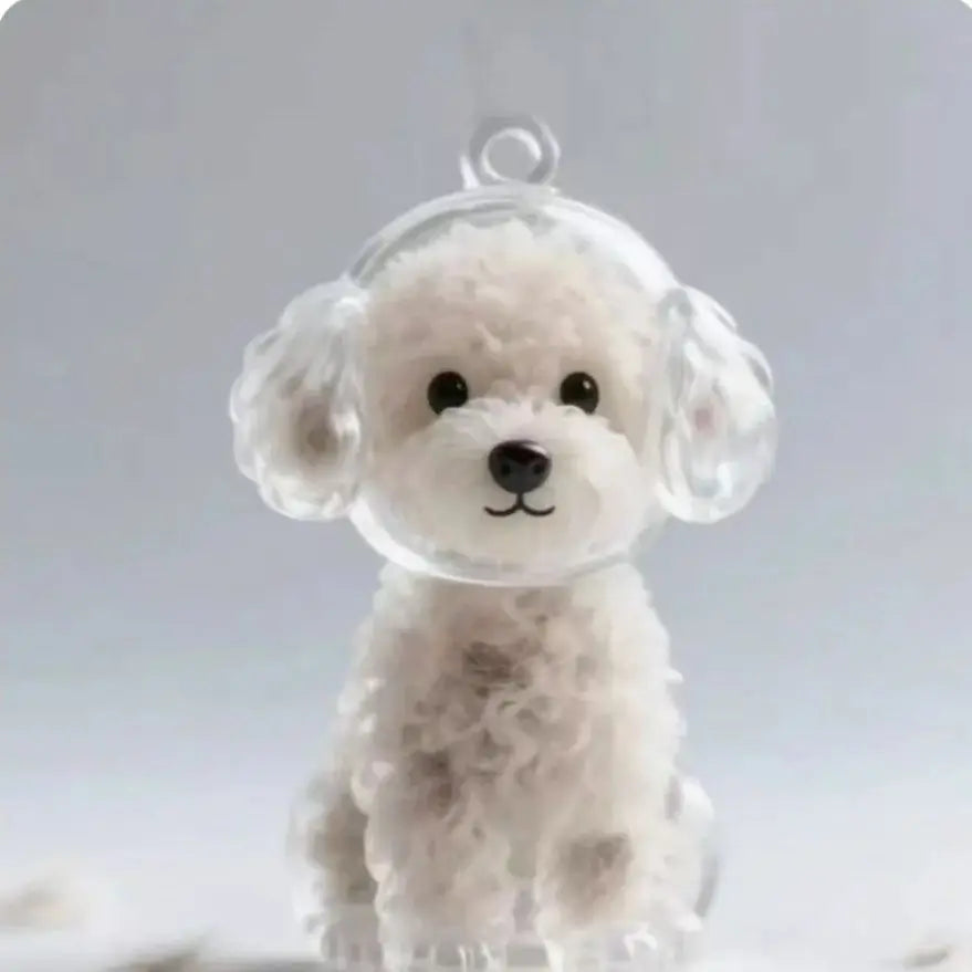Adorable Dog Hair Storage Pendant Transparent Lovely Pet Hair Storage Box Keychain Handmade DIY Pet Souvenirs for Pet Lovers