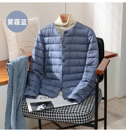 Light Down Coat Spring Autumn Warm Women White Duck Down Slim Jackets Female Fashion Ultra Lightweight Packable Puffer Coats