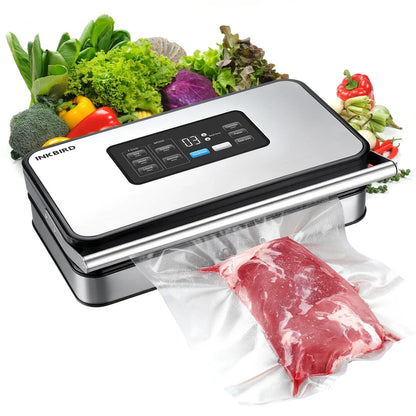 INKBIRD INK-VS04 Large Vacuum Sealer Dry/Wet/Liquid Food Sealed Packaging Kitchen Food Storage Seal Built-In Cutter&Storage Bags