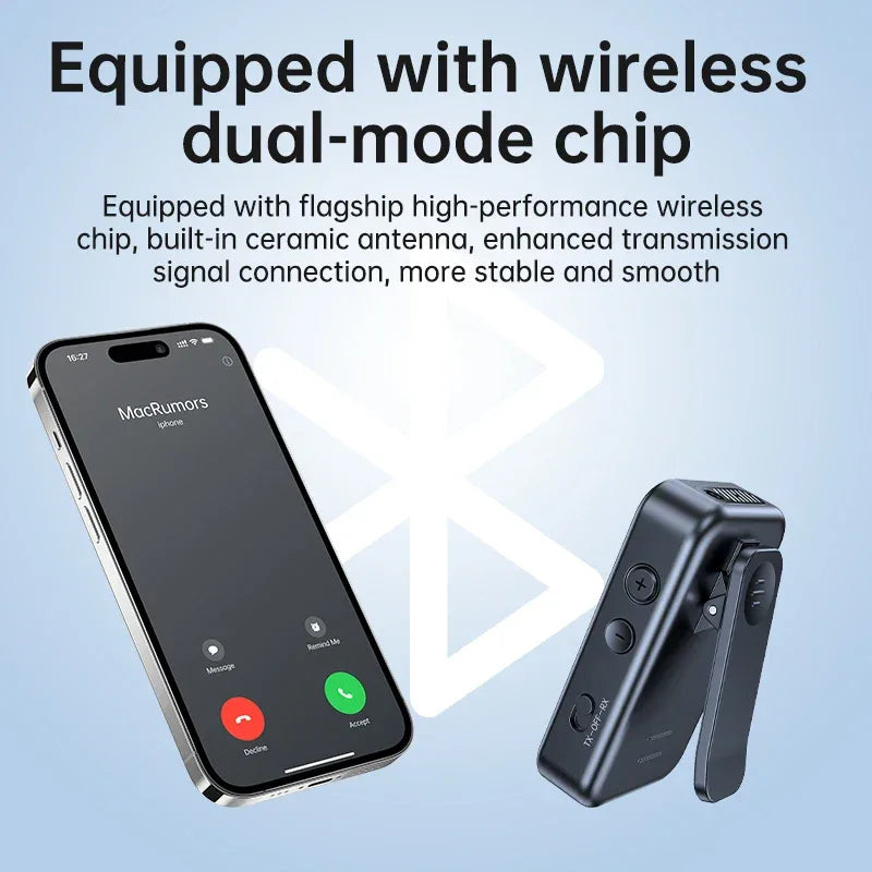 Lavalier Bluetooth 5.4 Audio Receiver Transmitter 3.5mm AUX TF Card Play Wireless Adapter with LCD Display For PC TV Speaker