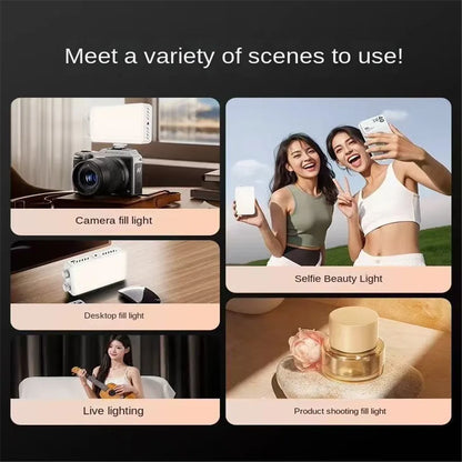 40W Handheld Fill Light Portable Pocket Selfie Light Outdoor Photography LED Soft Light Beauty Light with Fan Camera Top Light