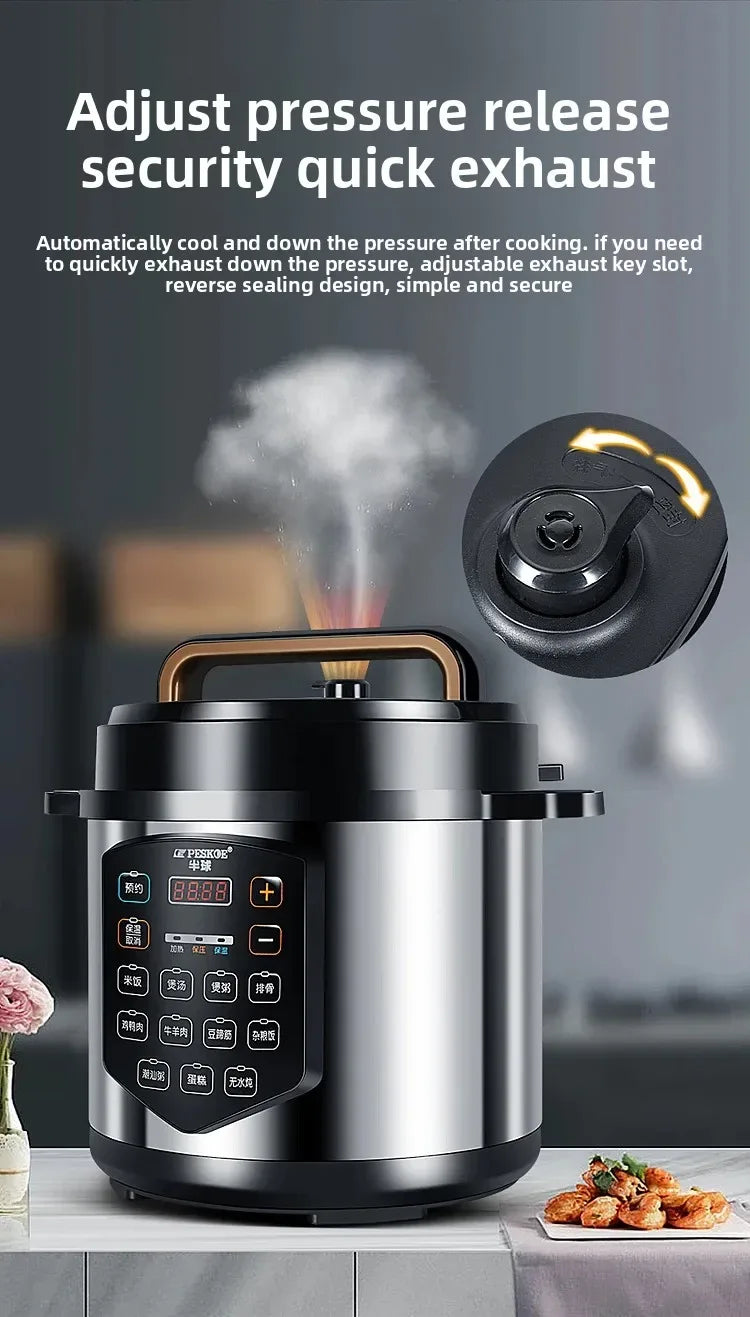 ‌13L Commercial Heavy Duty Pressure Cooker,Restaurant Grade Electric Steamer,Breakfast Buffet Auto Keep Warm Function