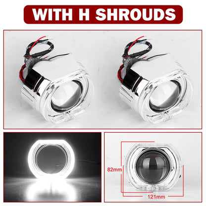 2.5 Inch Bi Led Projector Lens Led Light H4 H7 9005 9006 Car Headlight Bulb High Low Beam 6000K Diode 100W 40000LM Turbo Tuning