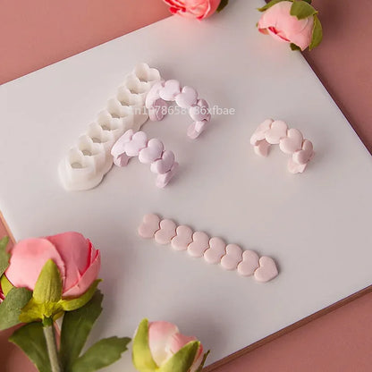Valentine's Day Series Soft Ceramic Clay Molds Heart Jewelry Pendant Shape Cutting Mold DIY Polymer Clay Cutters Handmade Tools