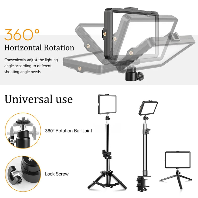 Professional Video Photography  LED light for Selfie Dimmable Video Fill Light for Photo Studio Live Fill Lamp With Tripod Stand